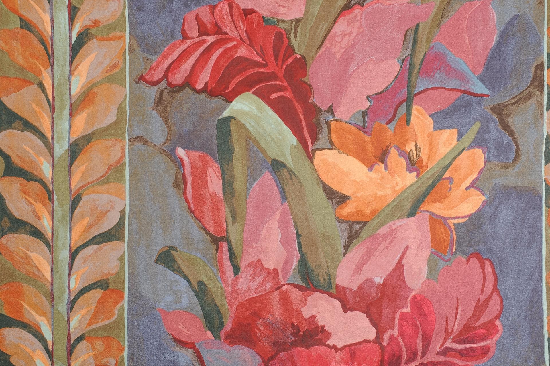 Autre  Tissu en textile italien avec des fleurs pour un rideau inhabituel : Faites une offre en vente