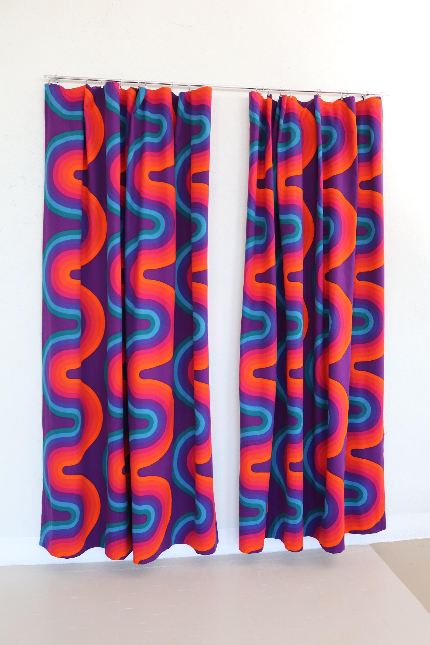 Verner Panton Set of Two Curtain Panels Mira-X Collection,  1960s 9