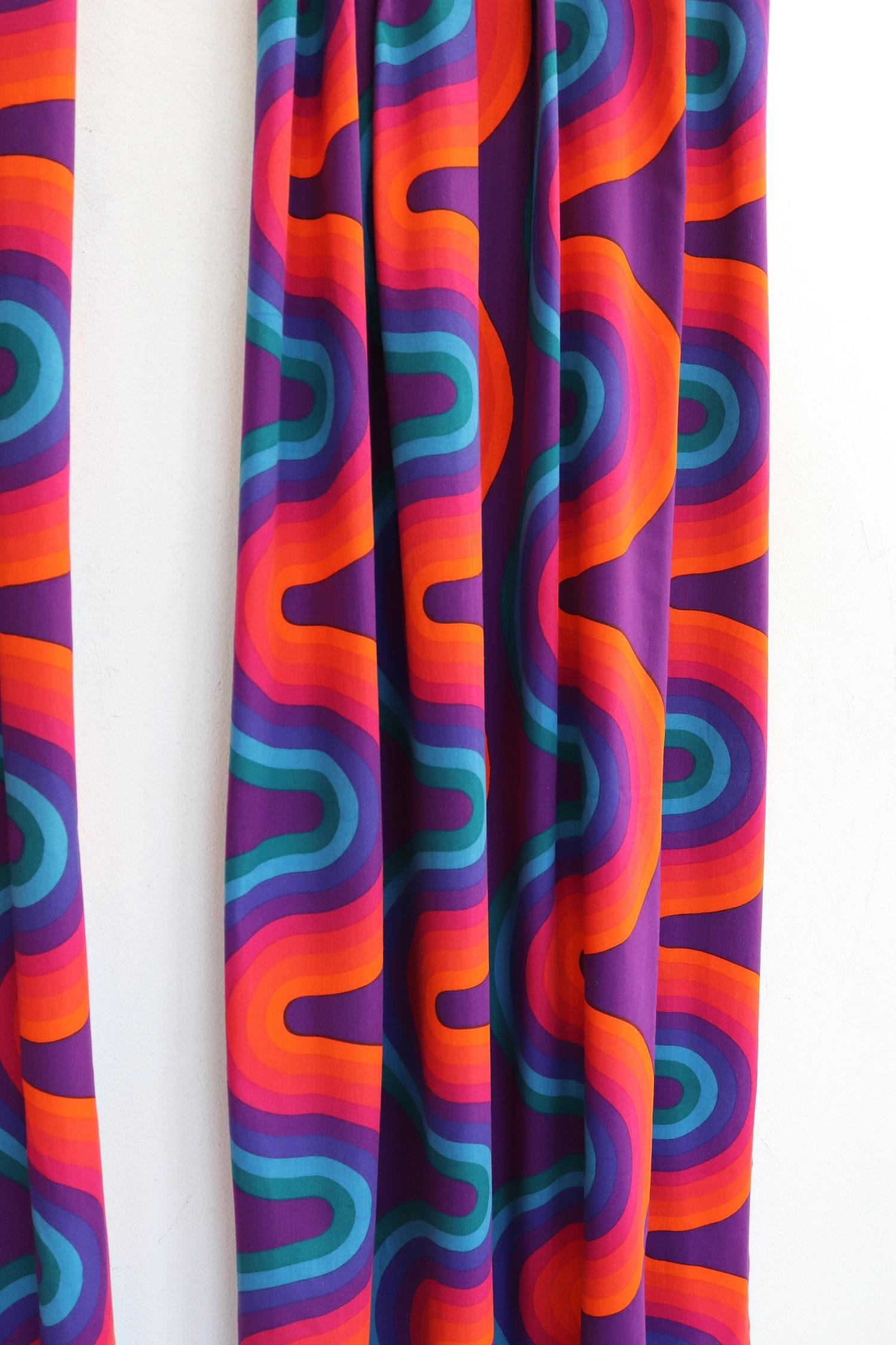 Verner Panton Set of Two Curtain Panels Mira-X Collection,  1960s 10