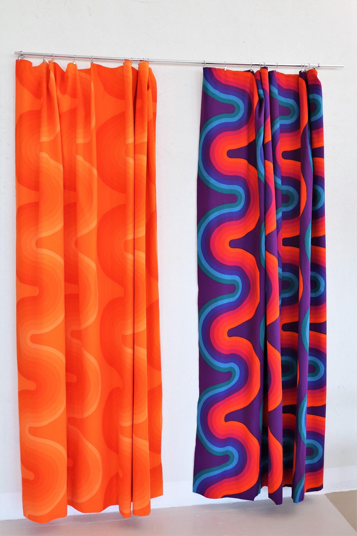 Verner Panton Set of Two Curtain Panels Mira-X Collection,  1960s 11