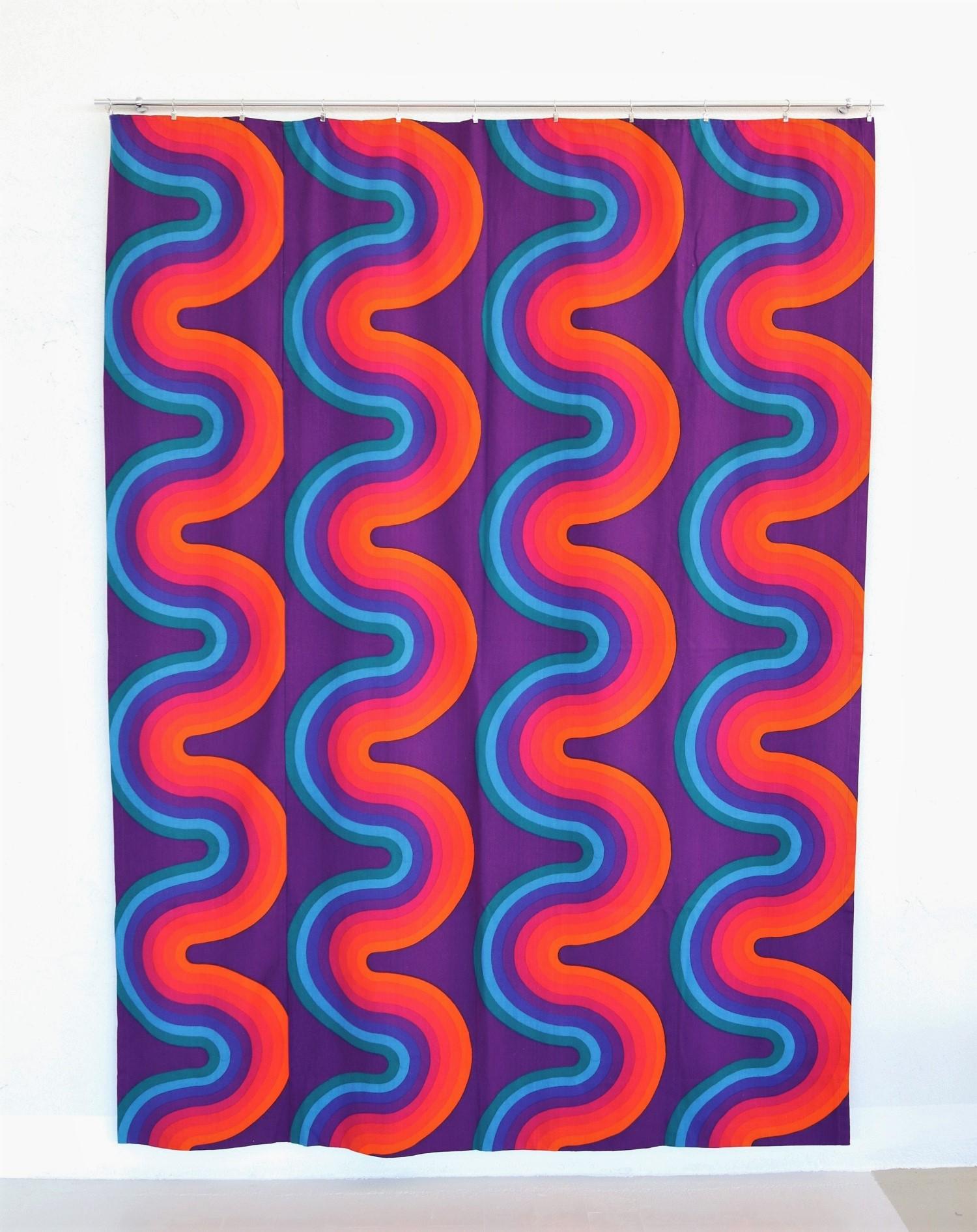Scandinavian Modern Verner Panton Set of Two Curtain Panels Mira-X Collection,  1960s