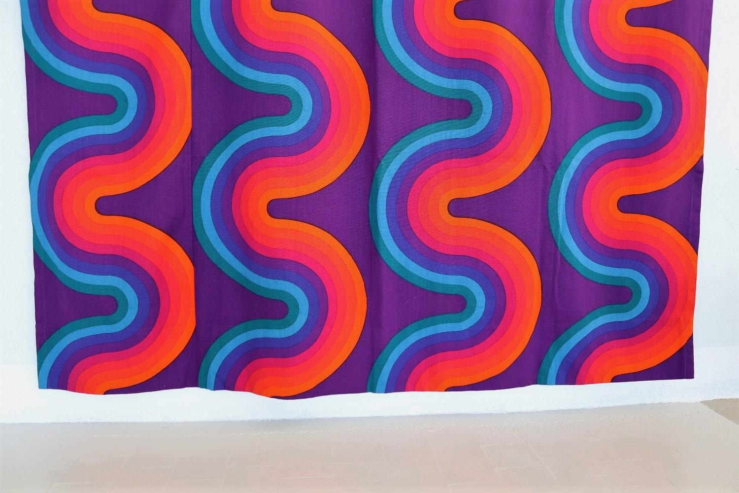 20th Century Verner Panton Set of Two Curtain Panels Mira-X Collection,  1960s