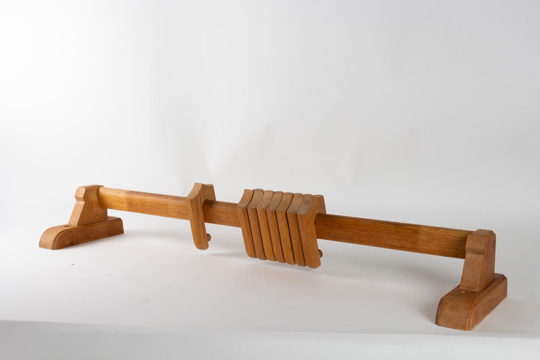 Wood Curtain Rod by Guillerme and Chambron, 1960 For Sale