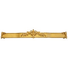 Antique Curtain Rod in Gilded Wood with Rich Coping