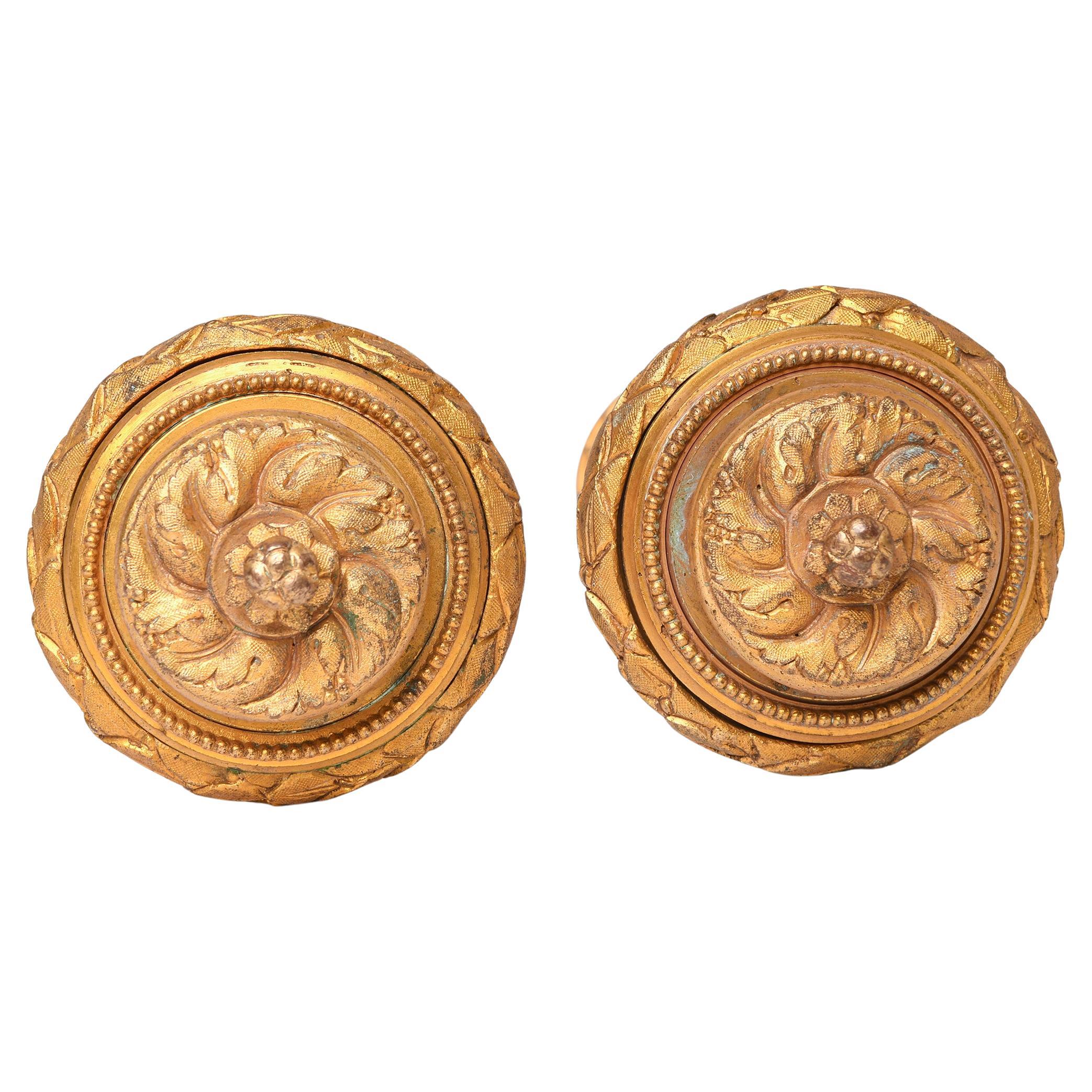 Porte-rideaux anciens en bronze français, style baroque, XIXe siècle