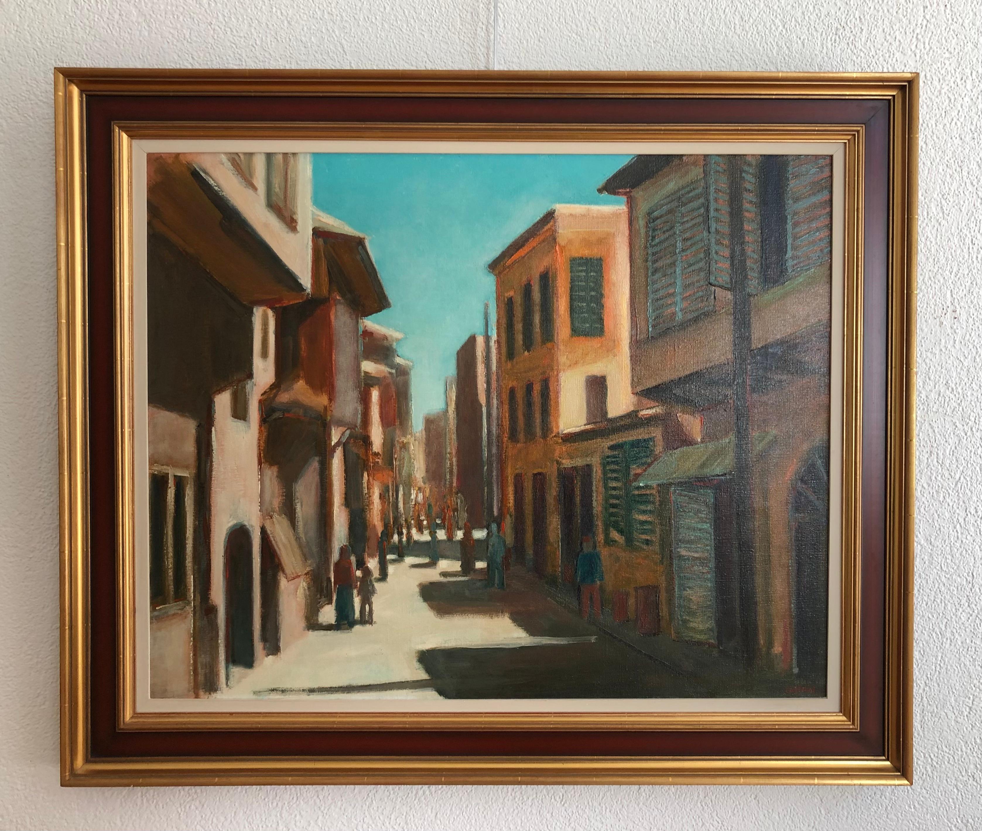 Urban scene - Painting by Curtenaz