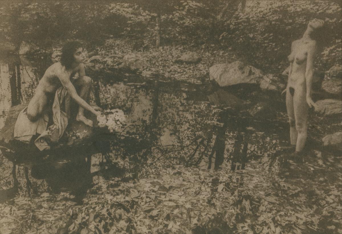 Curtice Taylor Nude Photograph - Untitled (Man and Woman in Forest)