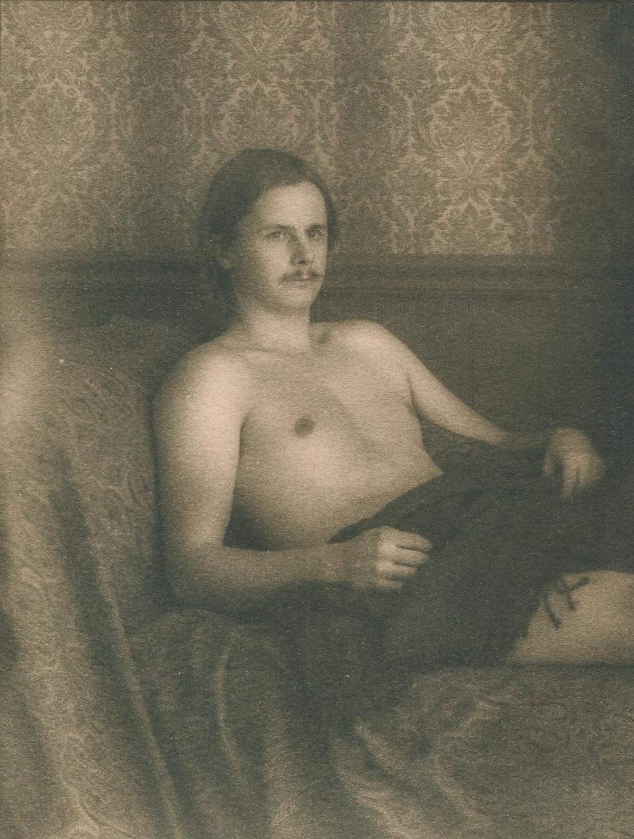 Untitled (Man on Couch with Throw) - Photograph by Curtice Taylor