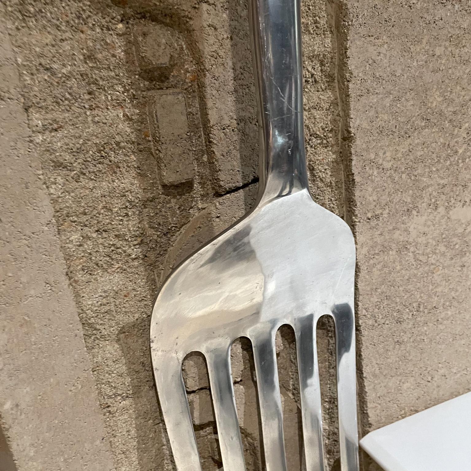 American 1970s Artisan Curtis C Jere Fork & Spoon Pop Art Wall Sculpture California For Sale