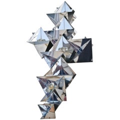 Curtis C. Jere Prismatic Metal Wall Hanging Sculpture with Lucite Balls