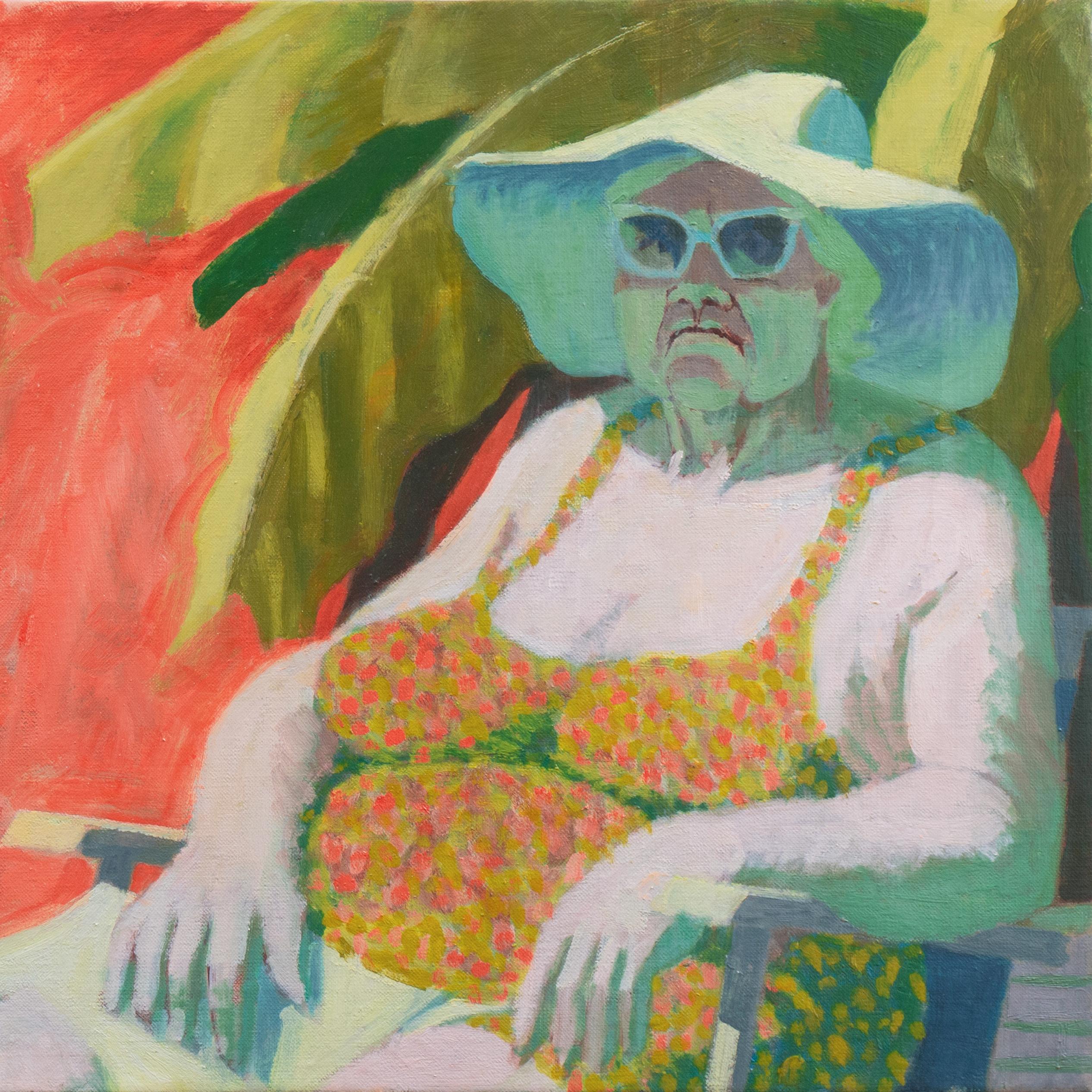'Vacation II', New York Modernism, ASL, Montreal Museum of Art - Brown Figurative Painting by Curtis Fields