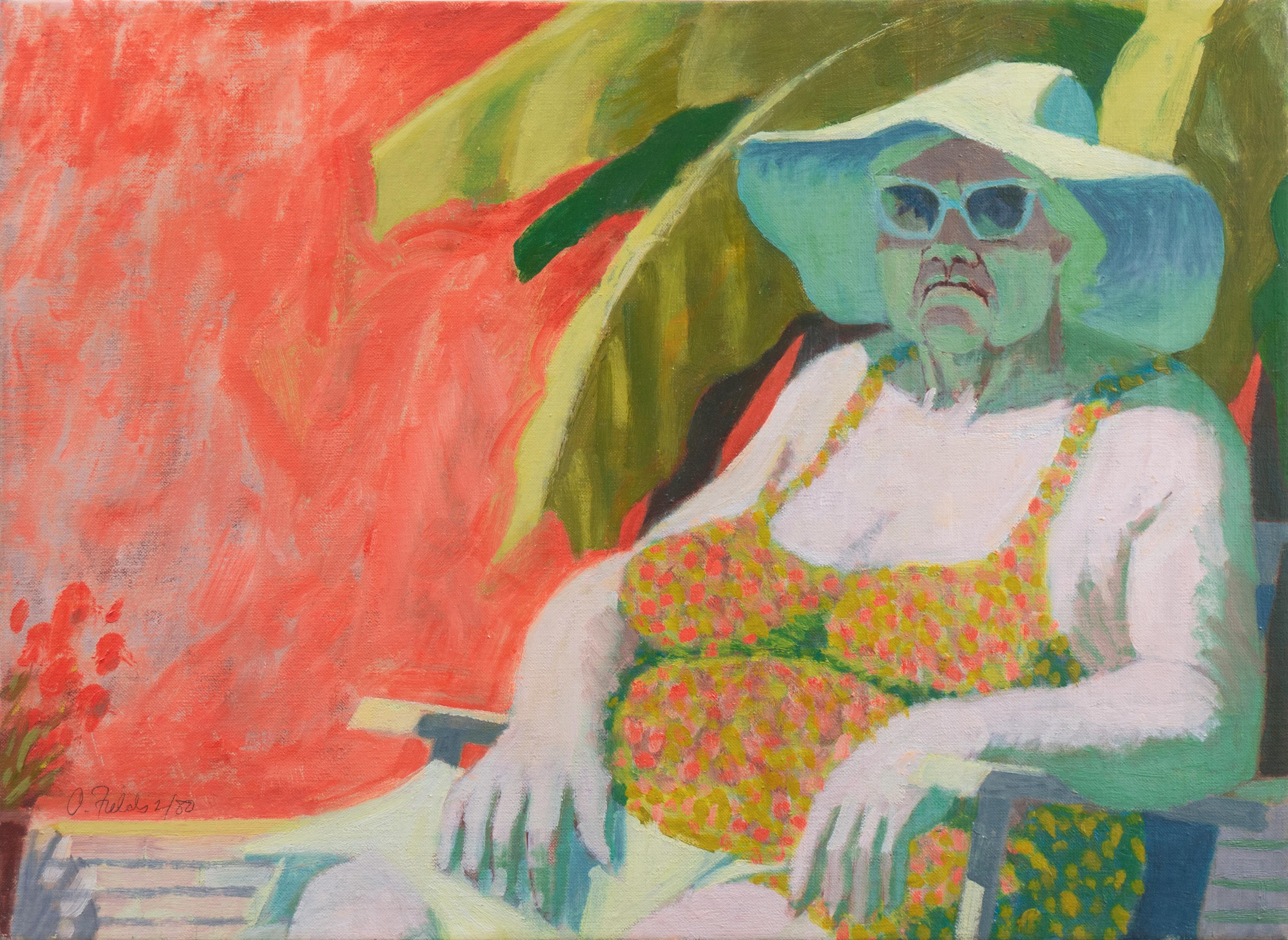 Curtis Fields Figurative Painting - 'Vacation II', New York Modernism, ASL, Montreal Museum of Art