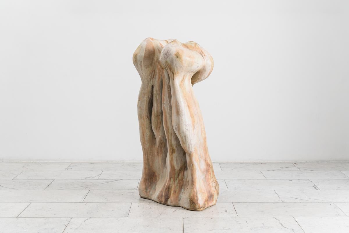 Curtis Fontaine’s abstract ceramic sculptures are created through a unique process of hand building that relies as much on intuition as structural aptitude. Years apprenticing under American ceramic artist Toshiko Takaezu helped Fontaine develop a