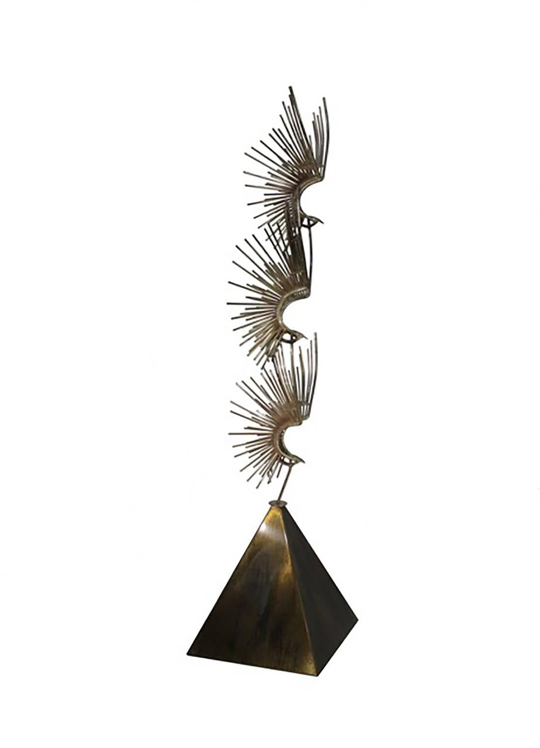 North American Curtis Jeré Sculpture of Eagles in Flight