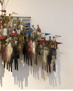 Curtis Jere 1960 Vintage Iron Wall Art, Stadium Fans