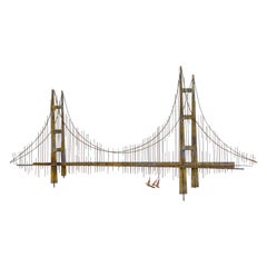 Curtis Jere 1970's Golden Gate Bridge Brutalist Wall Sculpture