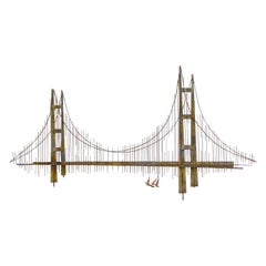 Curtis Jere 1970's Golden Gate Bridge Brutalist Wandskulptur