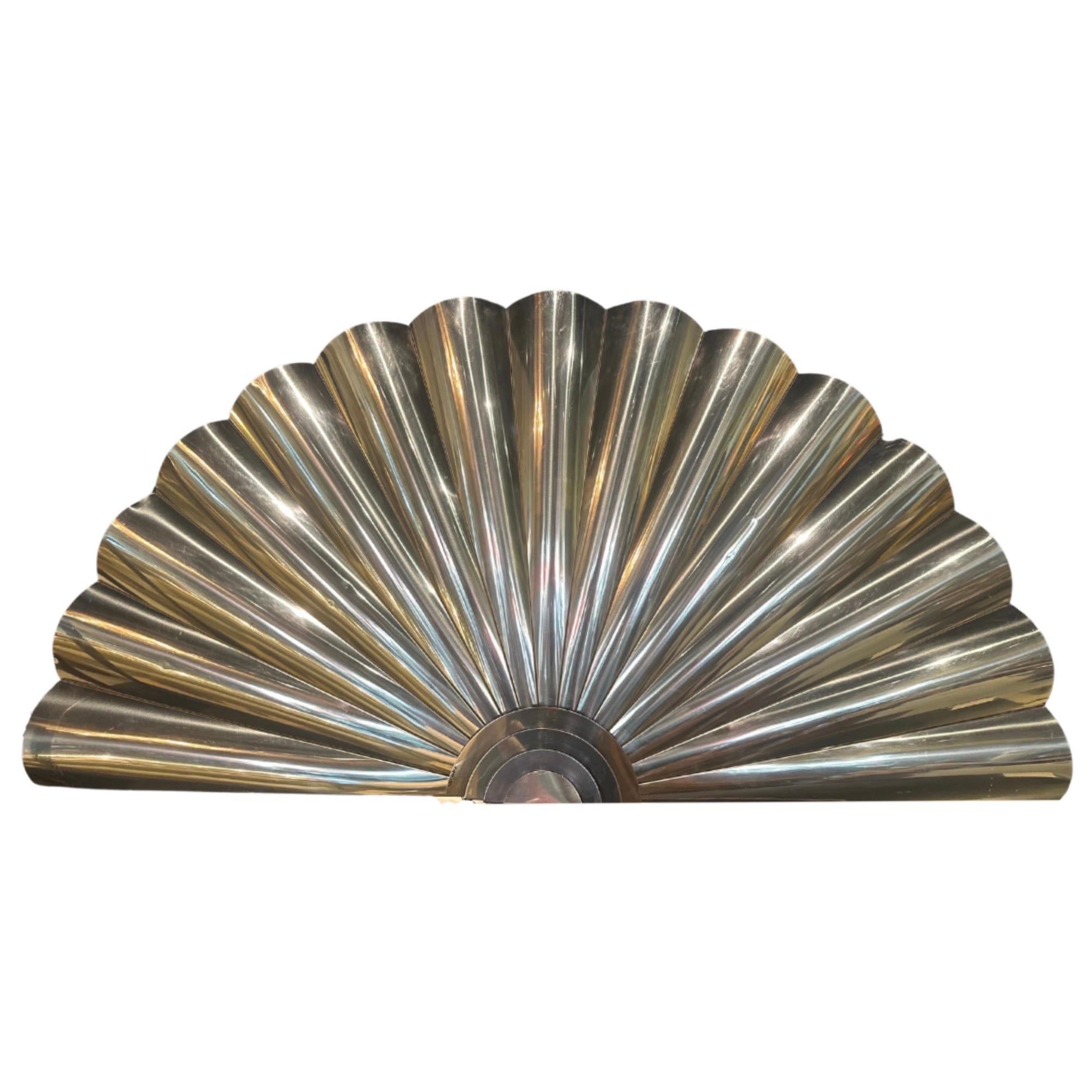 Curtis Jere 1989 Brass Fan Wall Hanging Signed & Dated