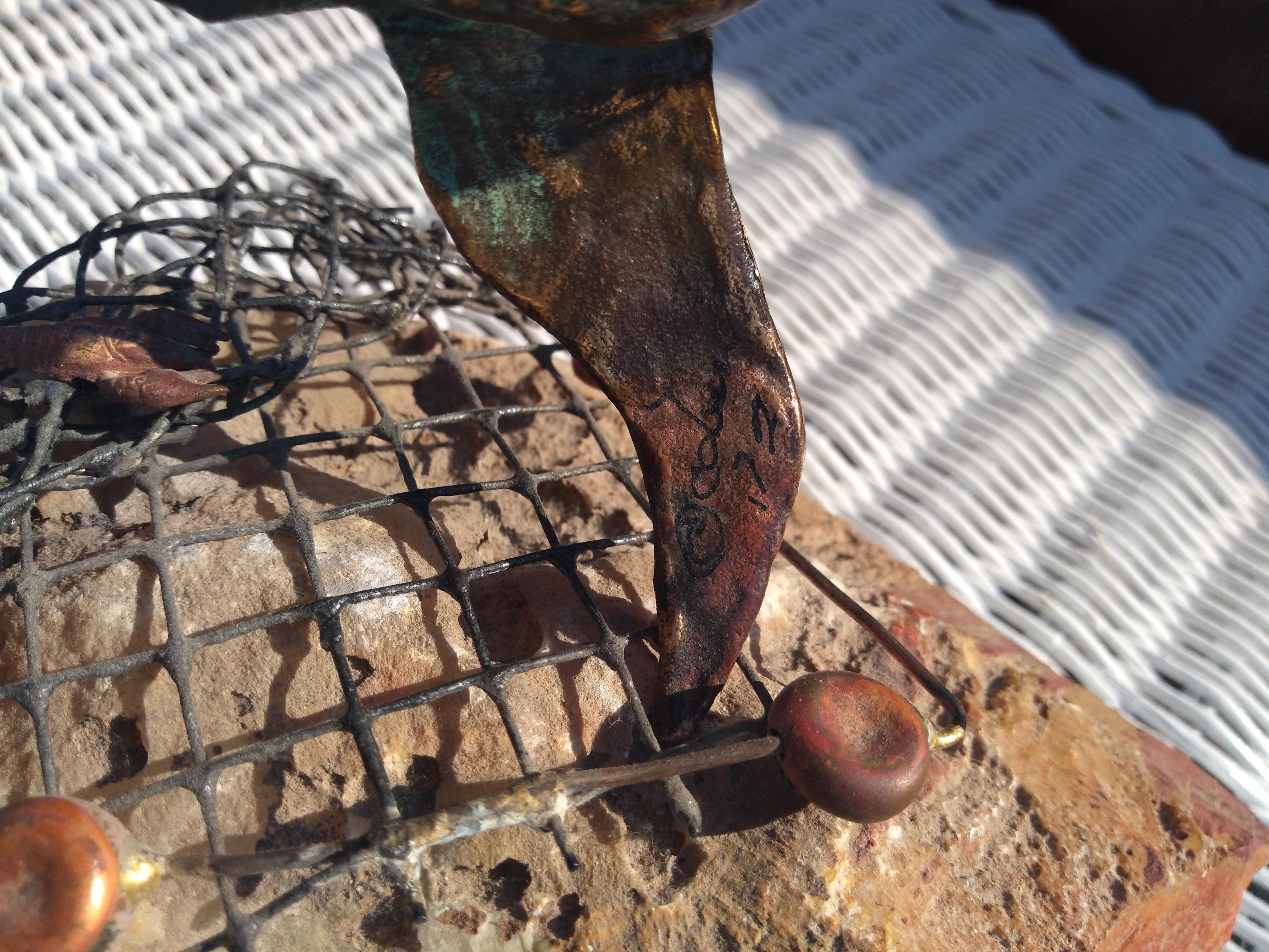 Scultura di Curtis Jere con 3 gabbiani volanti sopra una rete da pesca in vendita 1