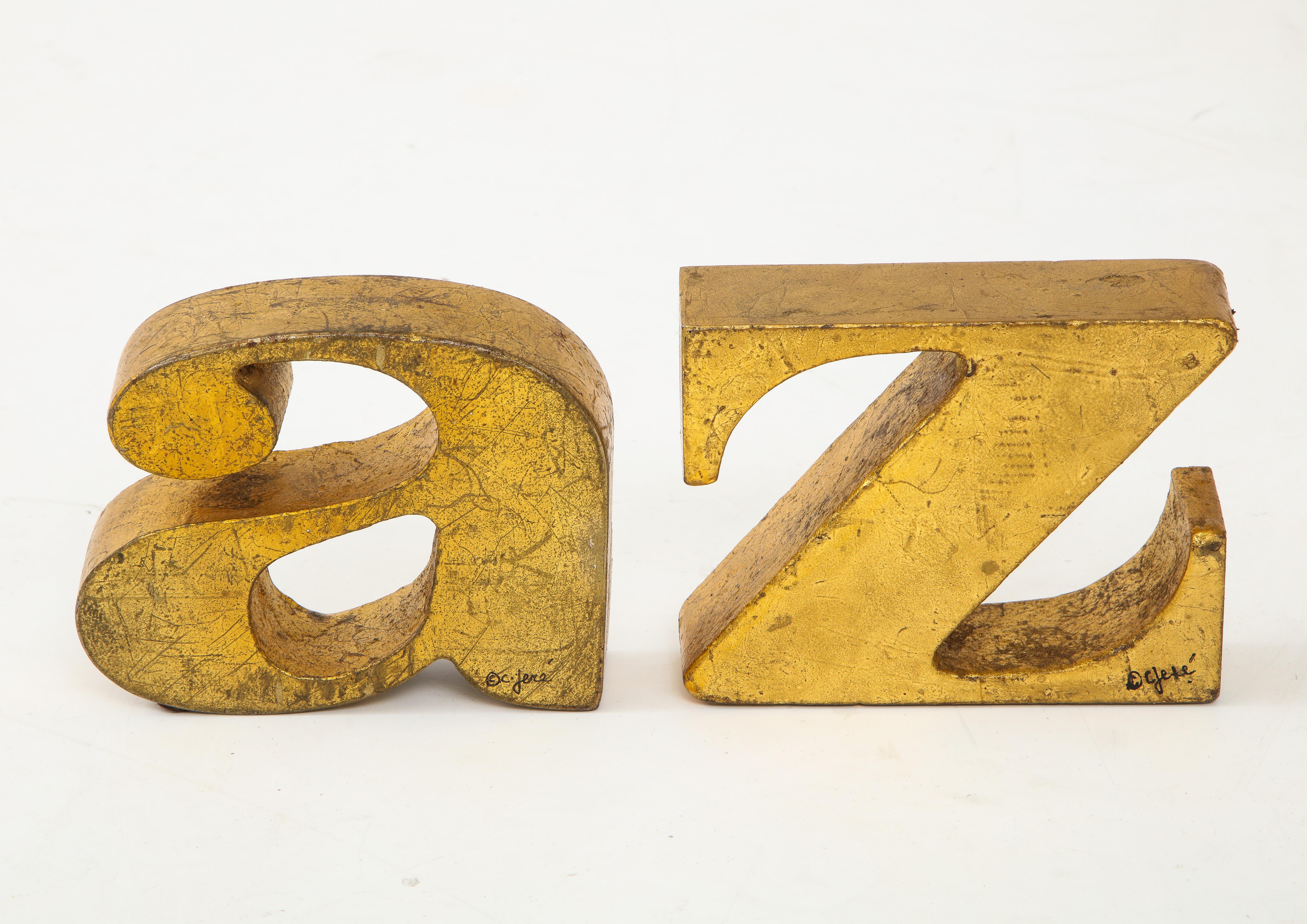 Mid-Century Modern Curtis Jere A-Z Bookends