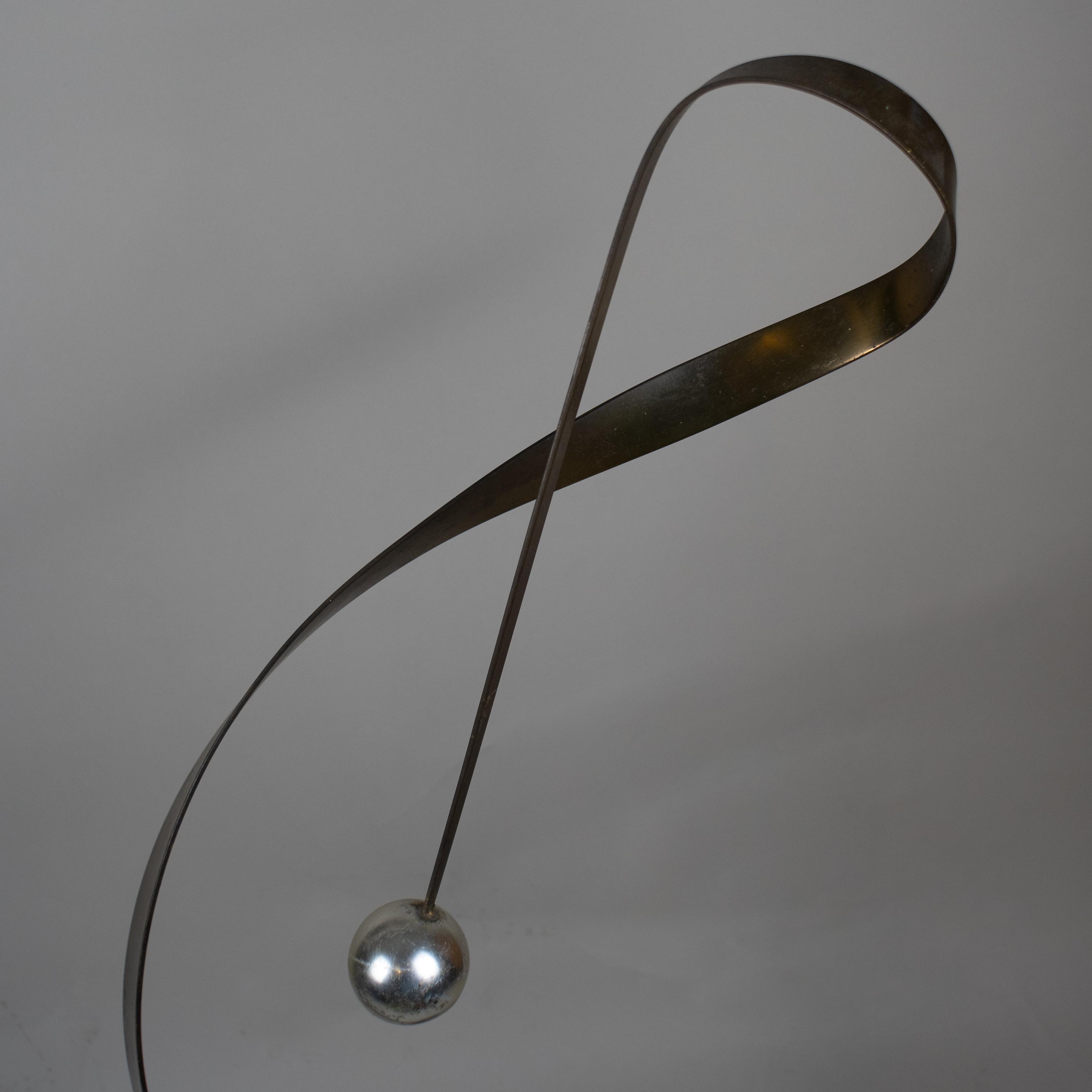 Curtis Jere Abstract Ribbon and Sphere Sculpture 2