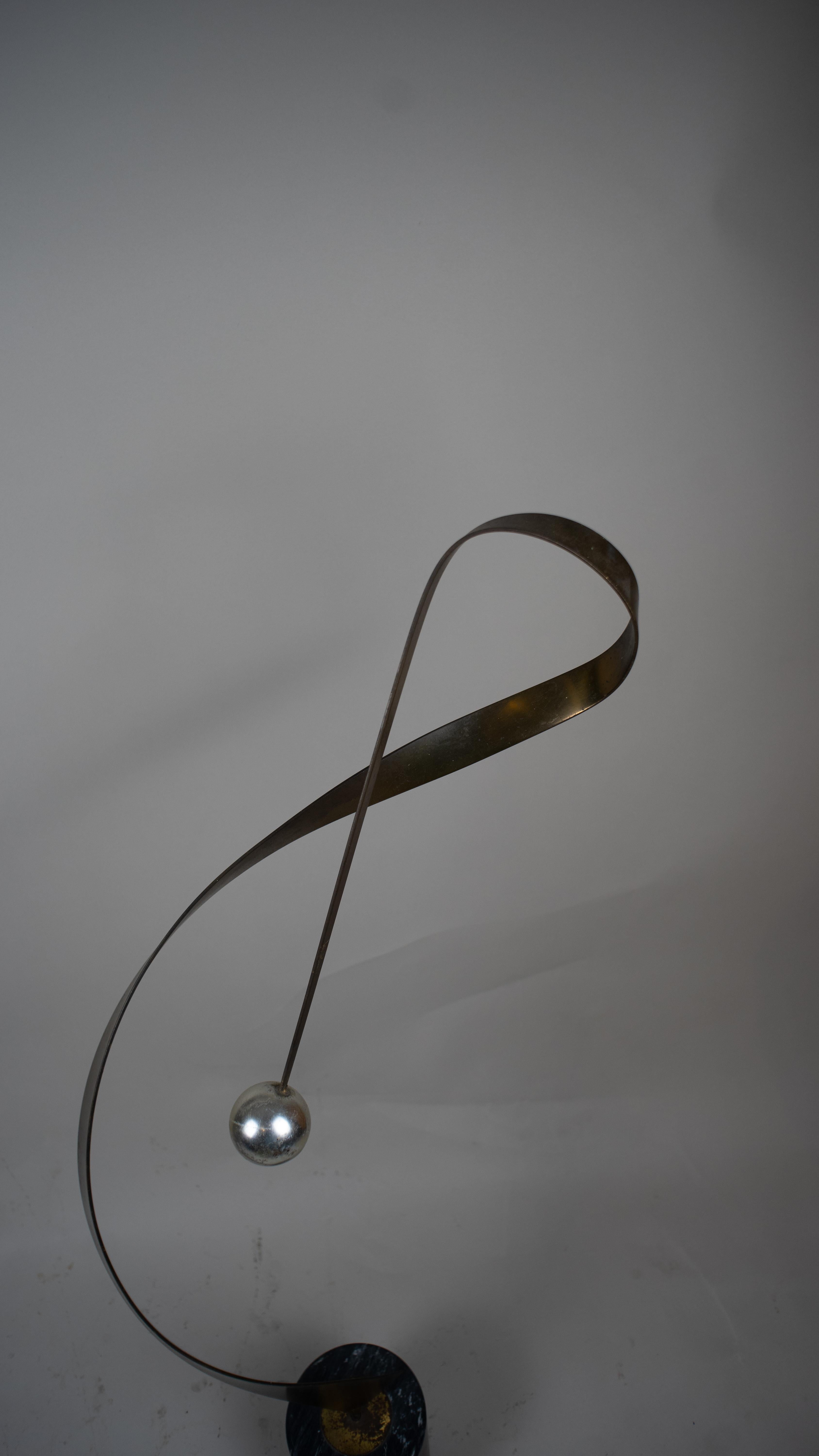 Curtis Jere Abstract Ribbon and Sphere Sculpture 3