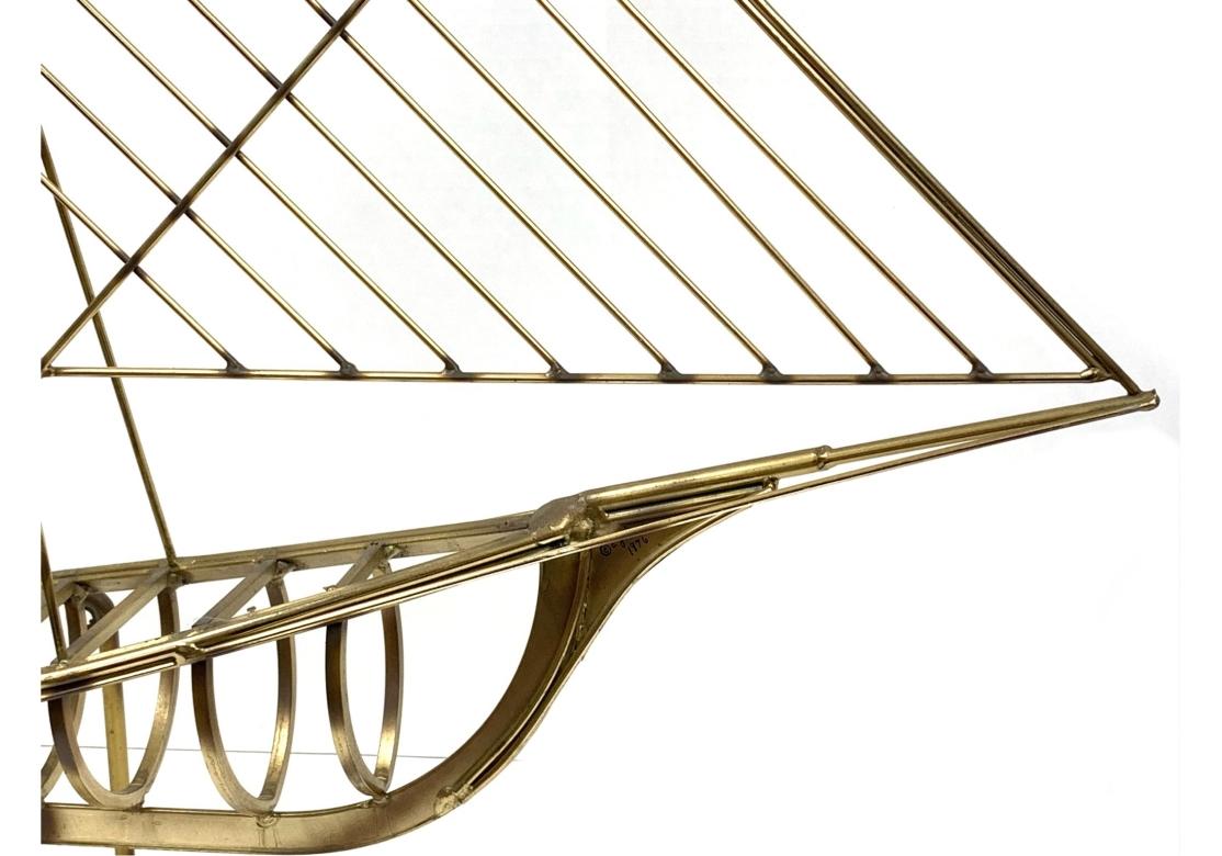 Curtis Jere (Am., CA, 1910-2008) Scultura di barca a vela in filo d'ottone firmata in vendita 1