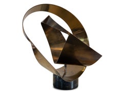 Curtis Jere Artisan House Abstract Marble and Brass Sculpture, 1984