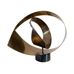 Curtis Jere Artisan House Abstract Marble and Brass Sculpture, 1984