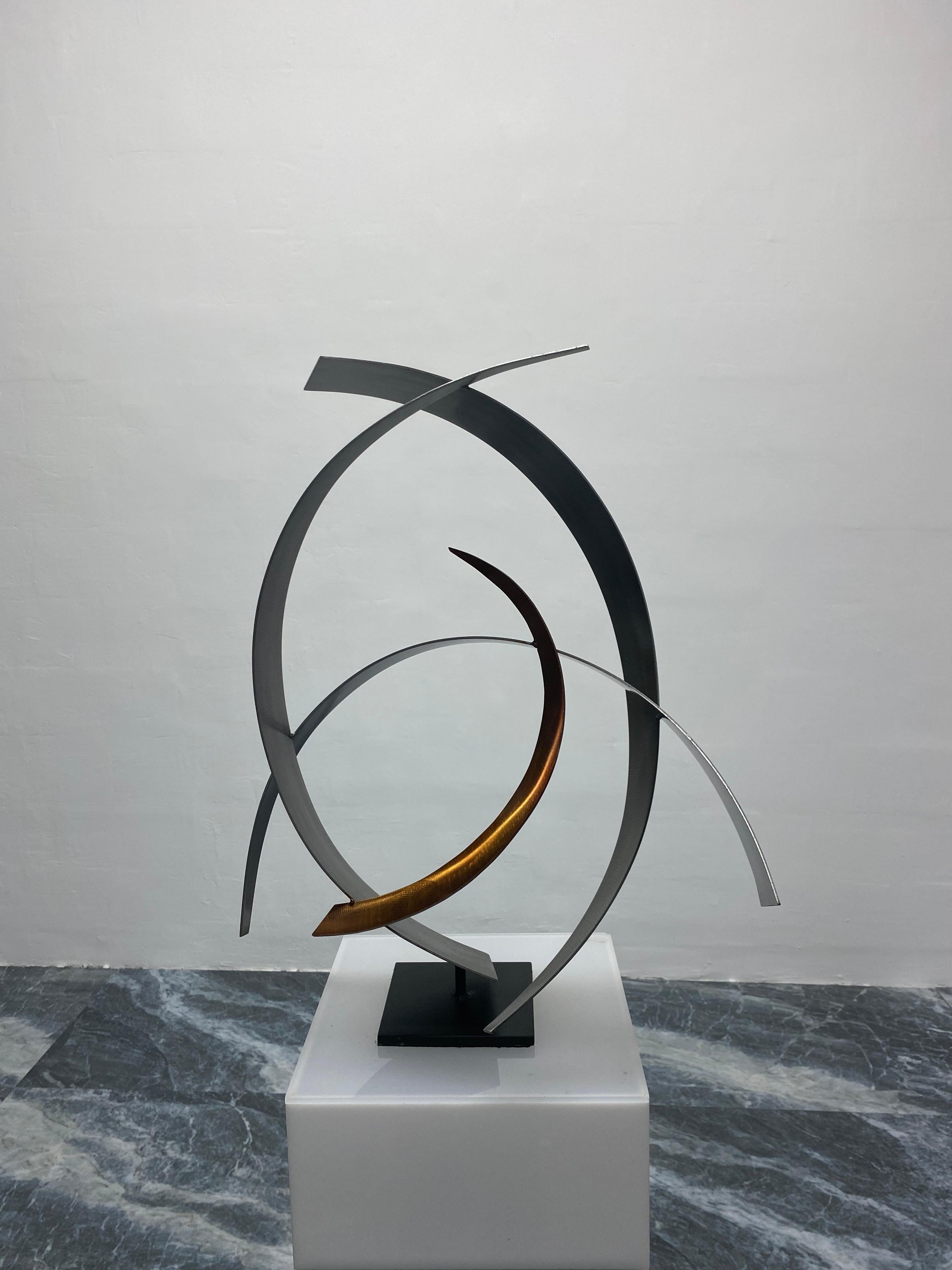 American Curtis Jeré Artisan House Modern Steel and Copper Sculpture, 2009