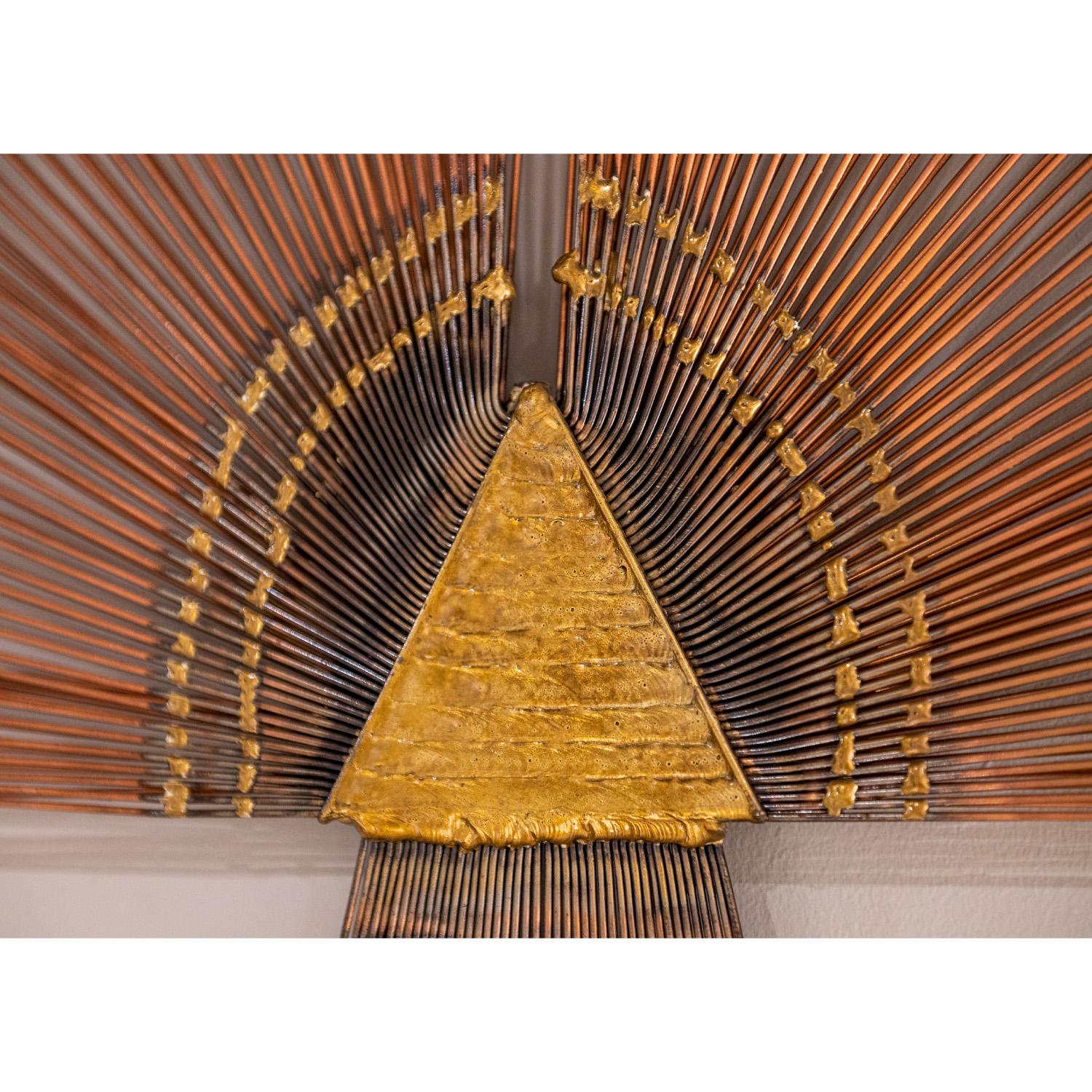 American Curtis Jere Attributed Large Wall-Hanging Sculpture in Copper and Brass, 1970s
