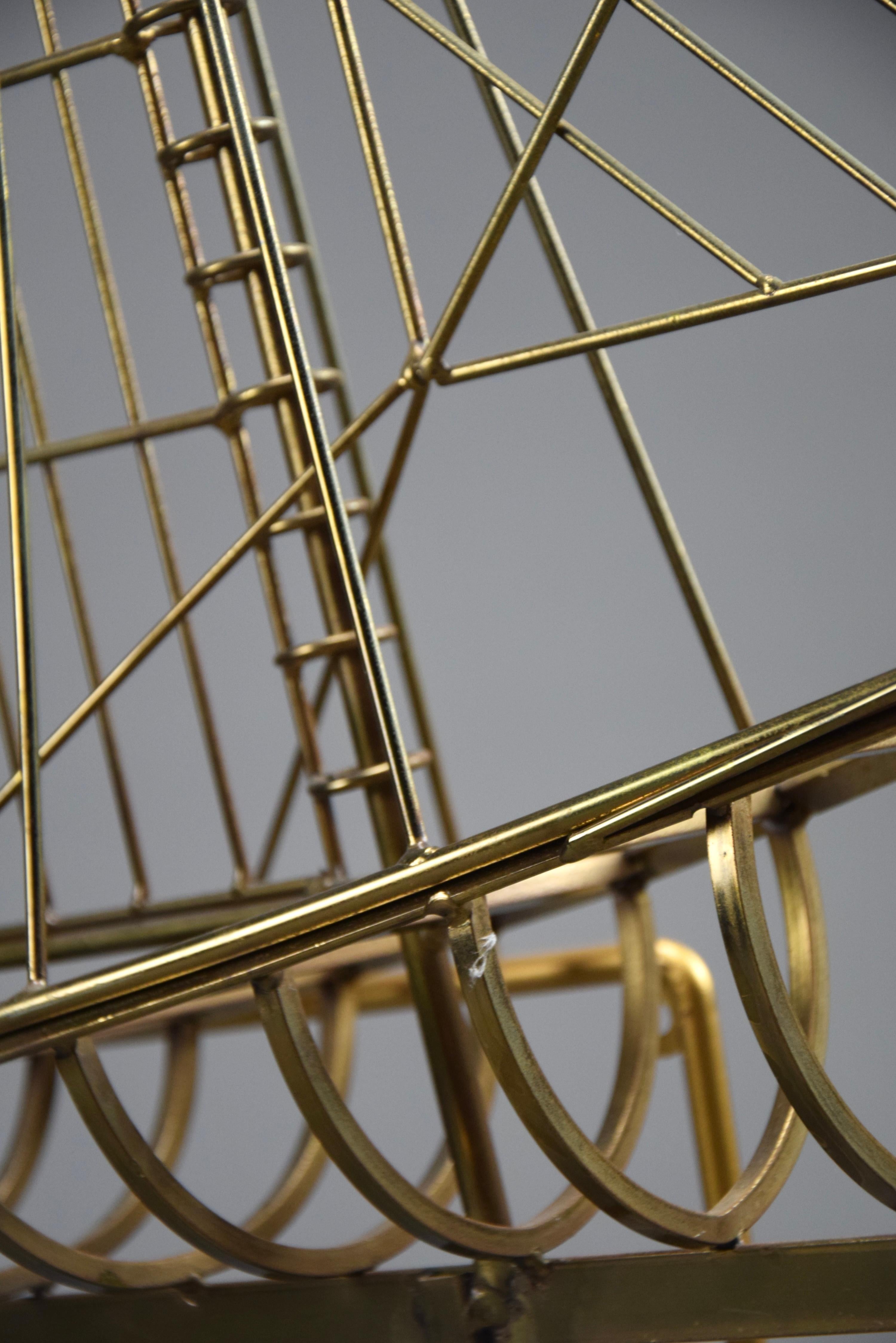 Curtis Jeré Brass Mid Century Modern Sculptural Signed Sailing Boat For Sale 4