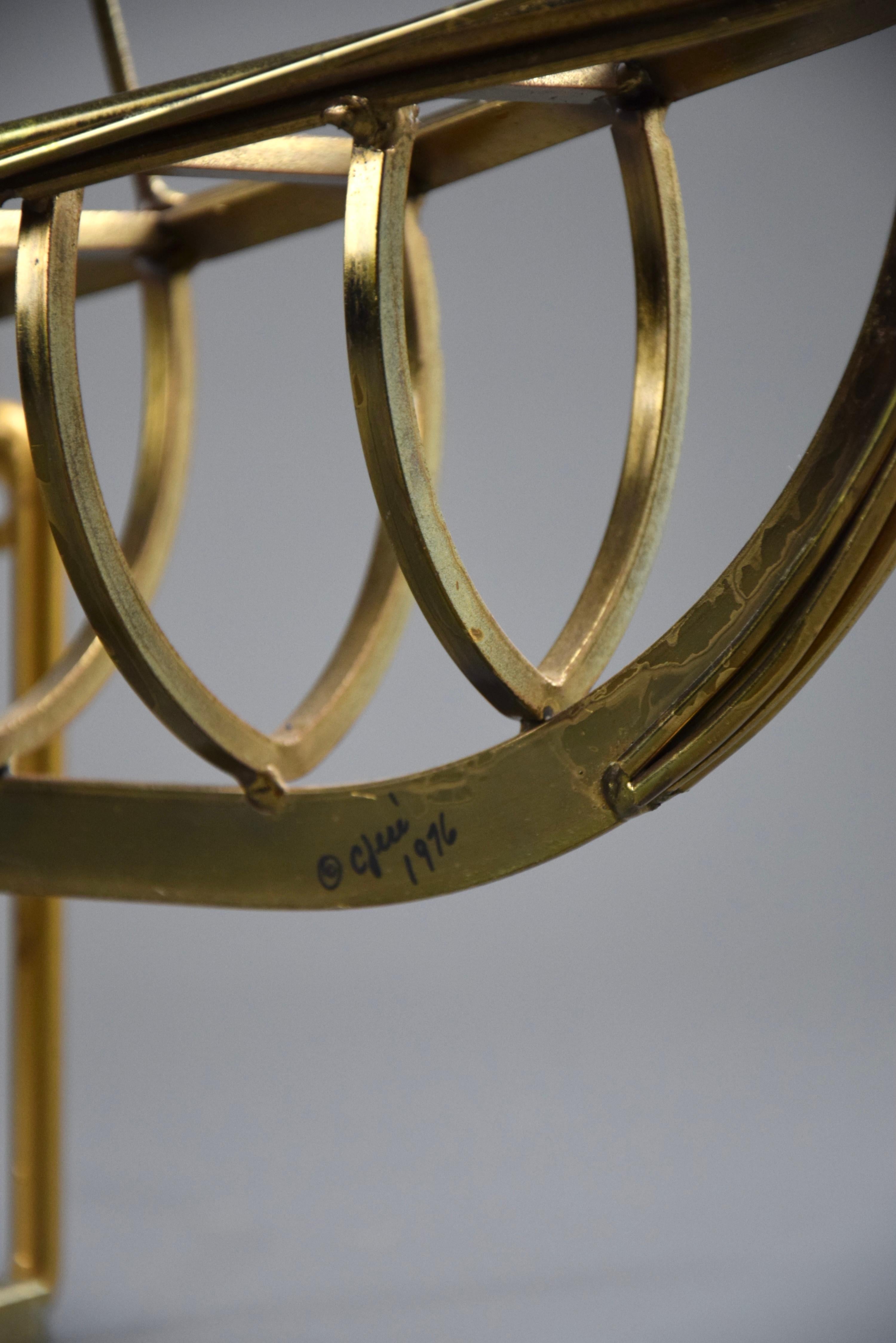 American Curtis Jeré Brass Mid Century Modern Sculptural Signed Sailing Boat For Sale