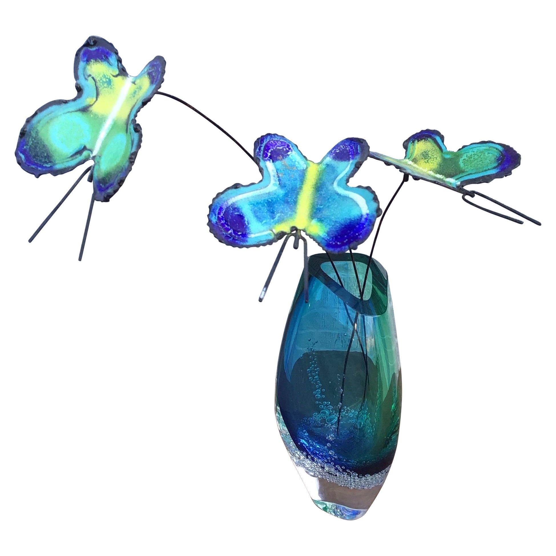 Farfalle blu di Curtis Jeré, set di 3 pezzi in vendita