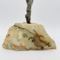 Curtis Jeré "Boy and Balloons" Bronze and Alabaster Sculpture Signed, 1969