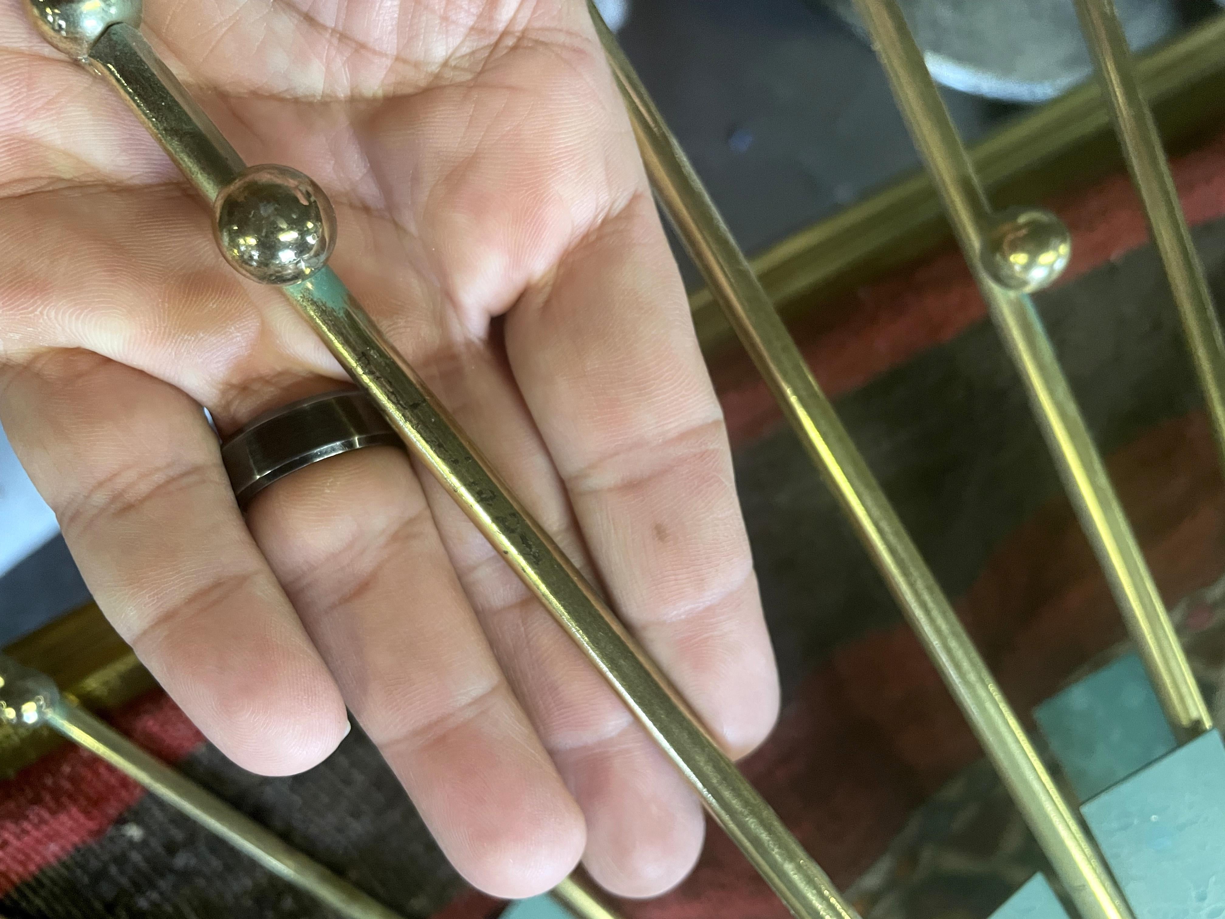 Curtis Jere Estrella de latón y turquesa Metal en venta