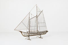 Curtis Jere Brass Boat Sculpture