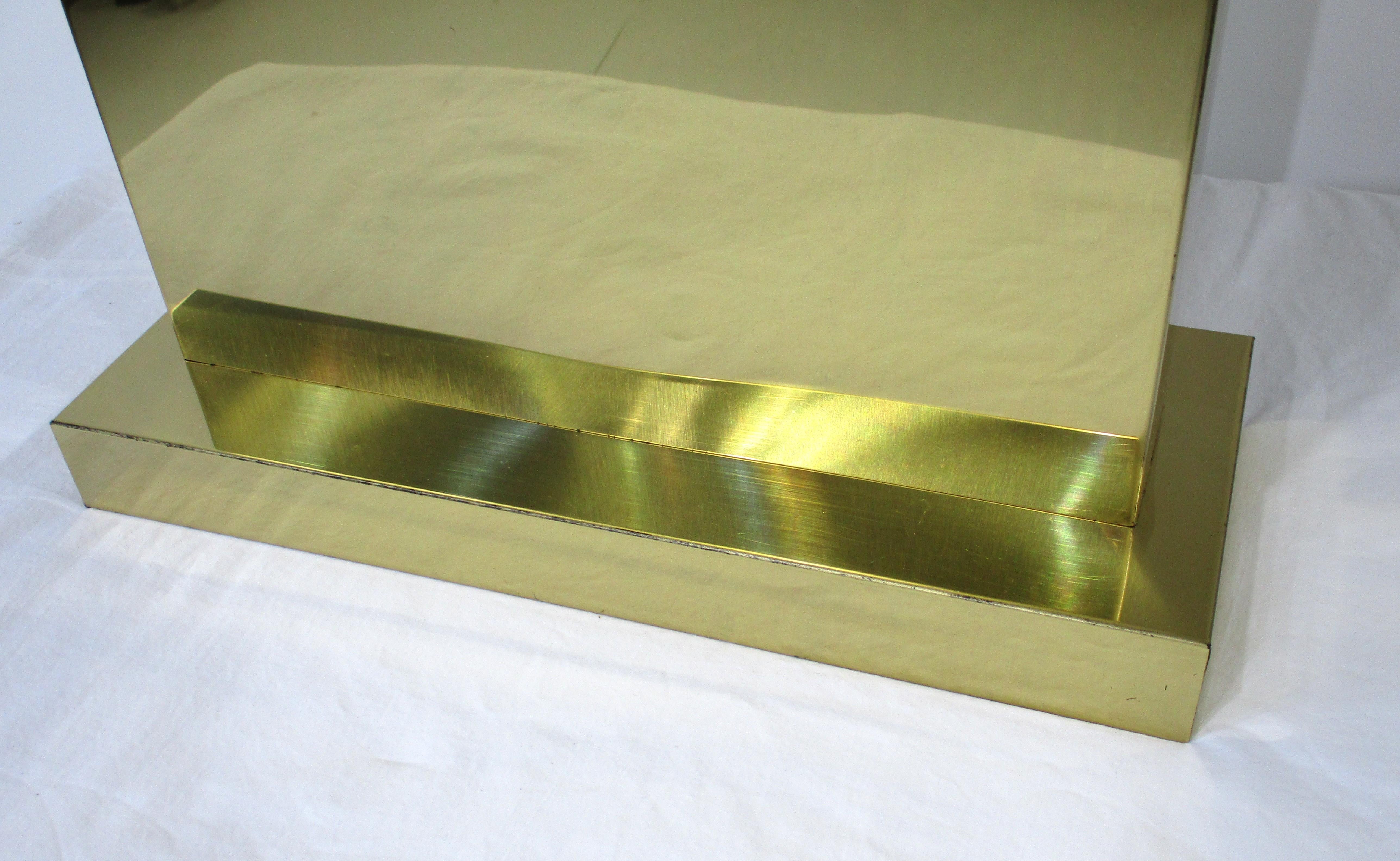 Curtis Jere Brass Box Shade Table Lamp For Sale 4