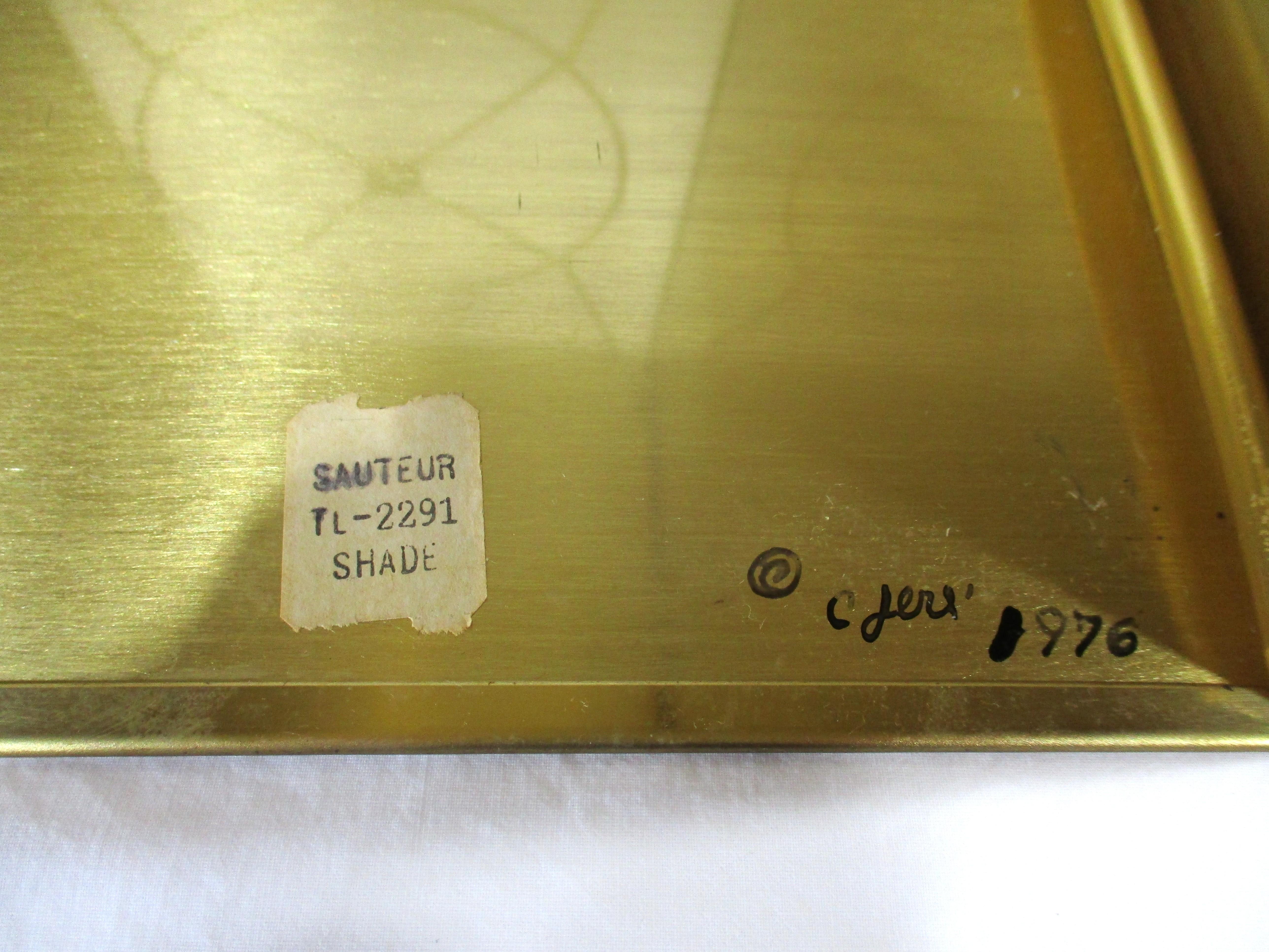 Curtis Jere Brass Box Shade Table Lamp For Sale 5