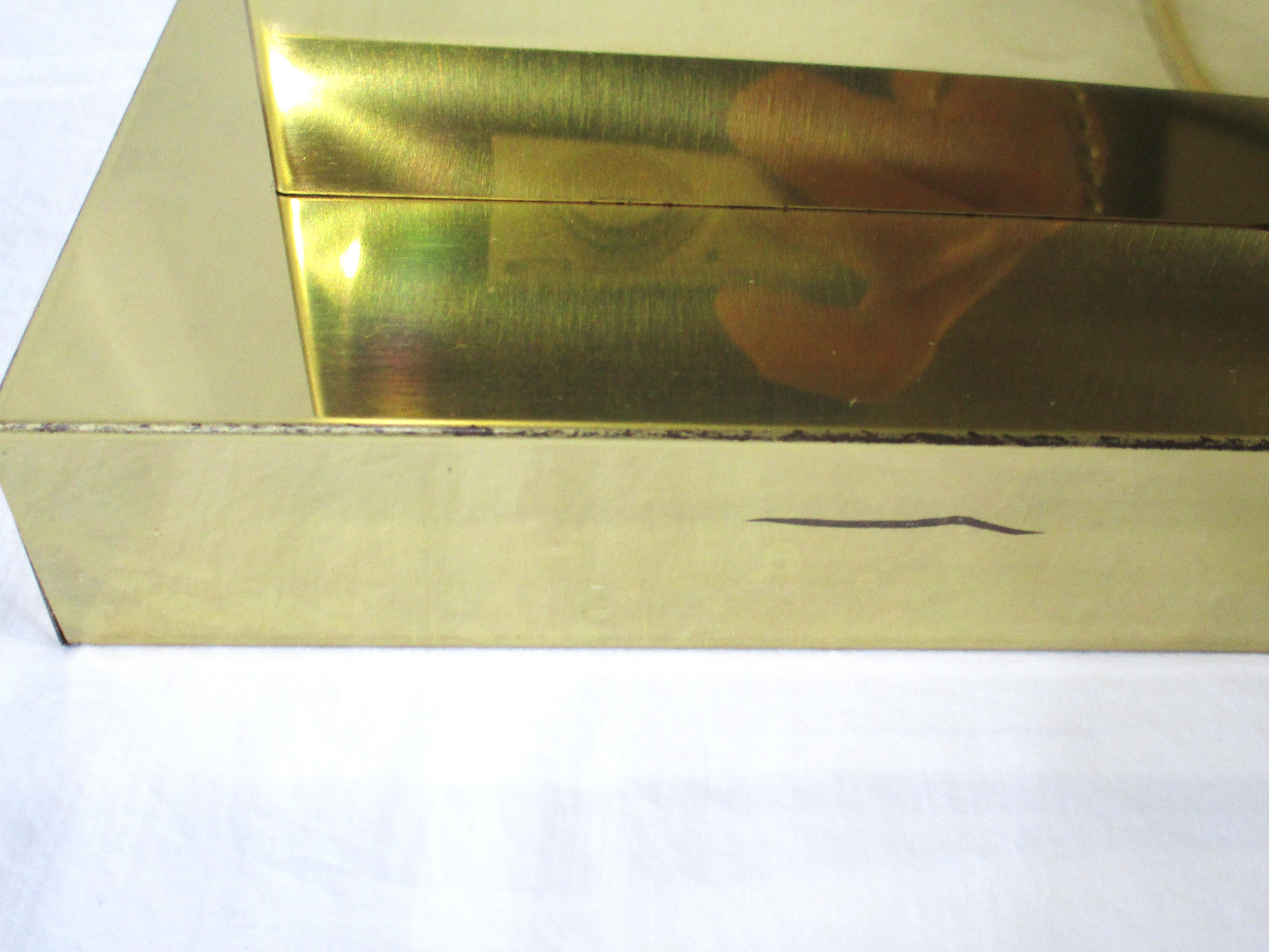 Curtis Jere Brass Box Shade Table Lamp For Sale 8