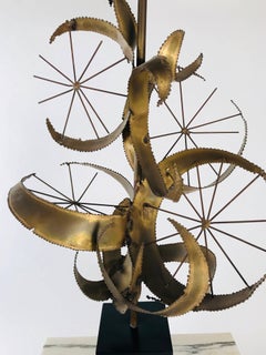 Curtis Jere Brass Brutalist Lamp