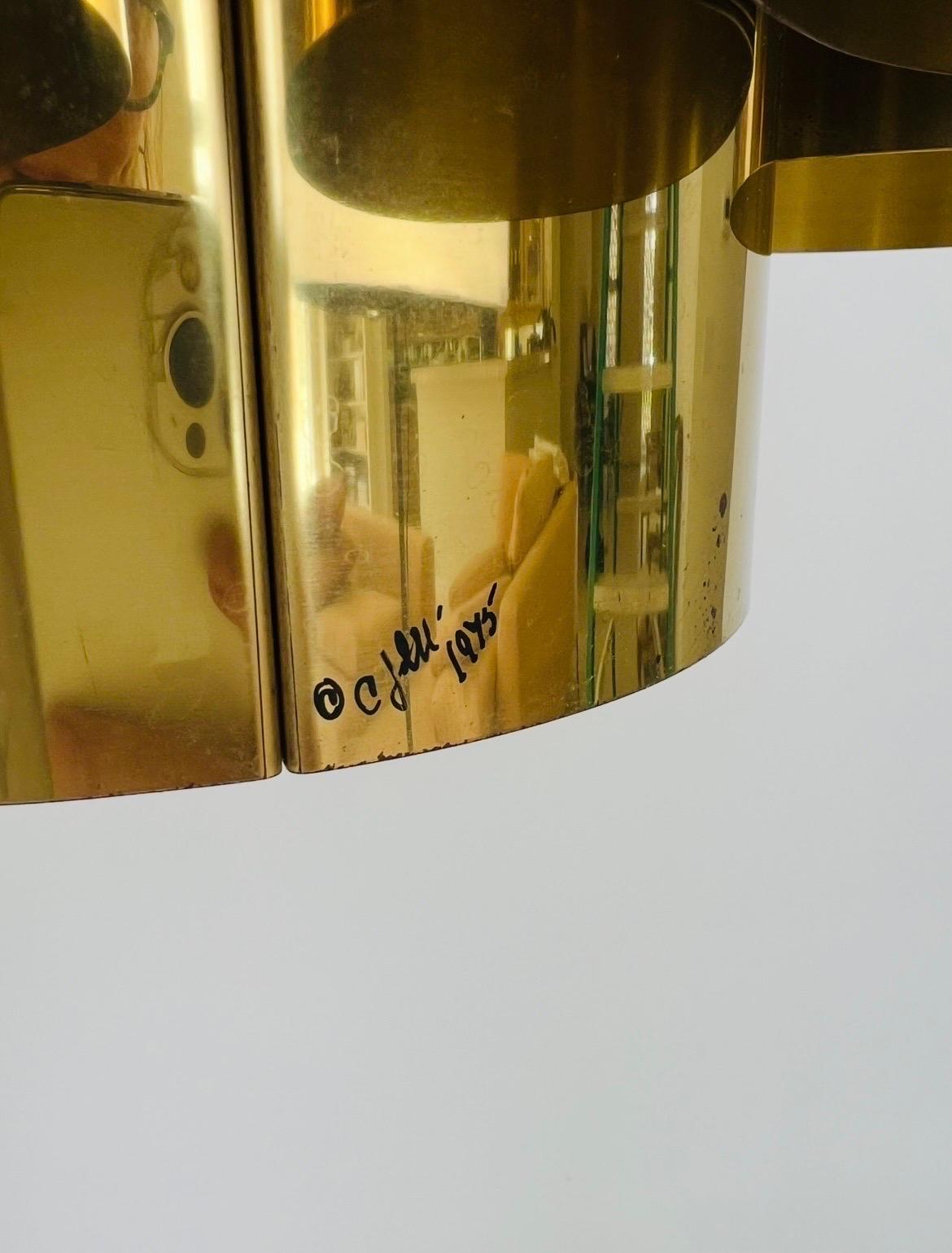 Lámpara Nube de latón de Curtis Jere, firmada en 1975 Chapado en venta