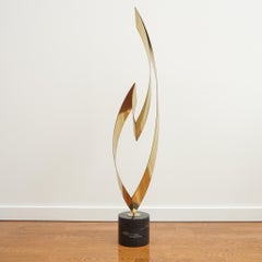 Curtis Jere Brass Eternal Flame Sculpture