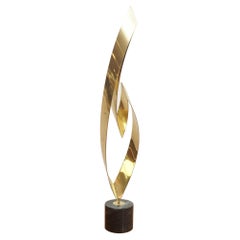 Curtis Jere Brass Eternal Flame Sculpture