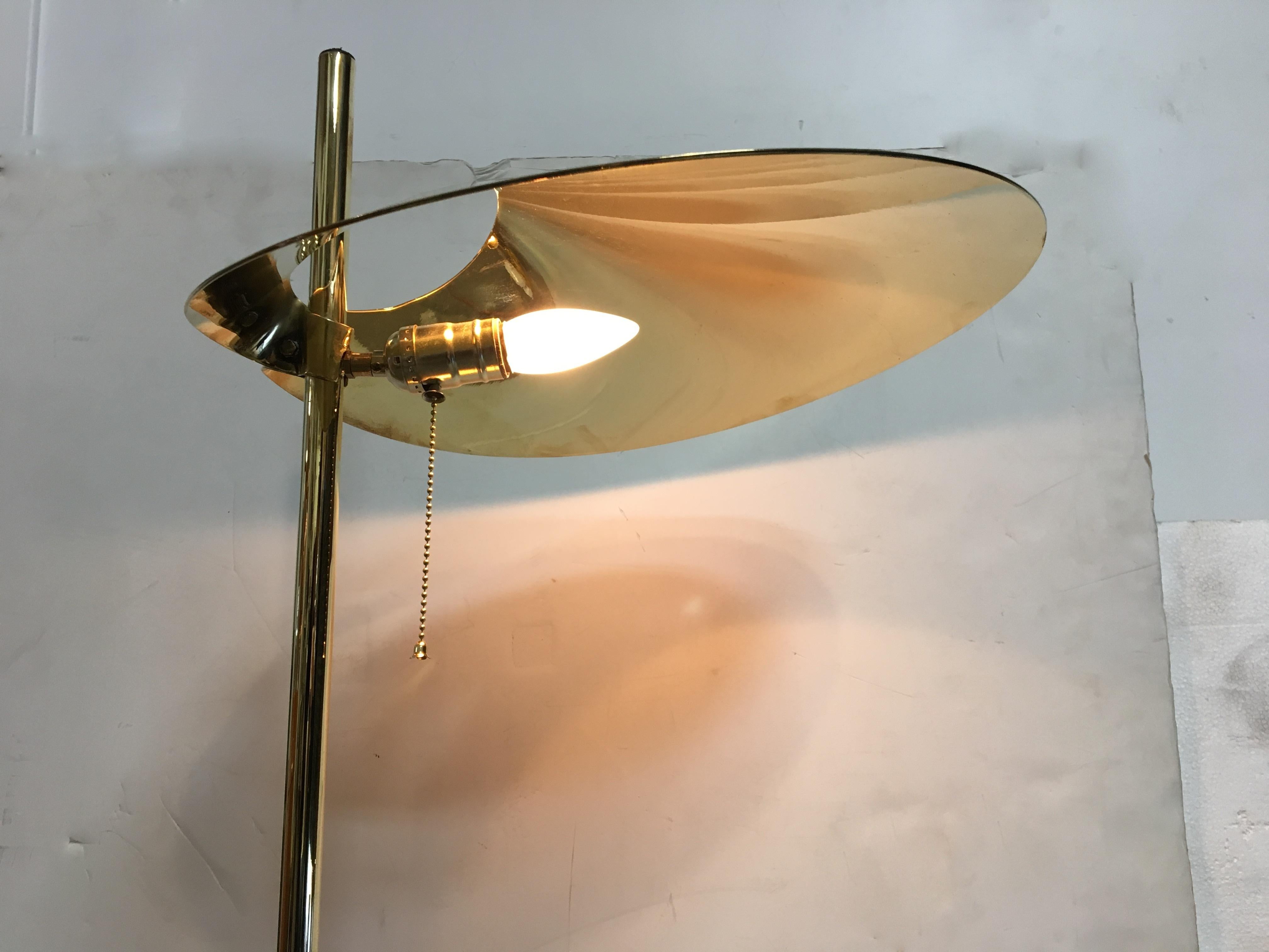 Mid-Century Modern Curtis Jere Brass Lily Pad Floor Lamp