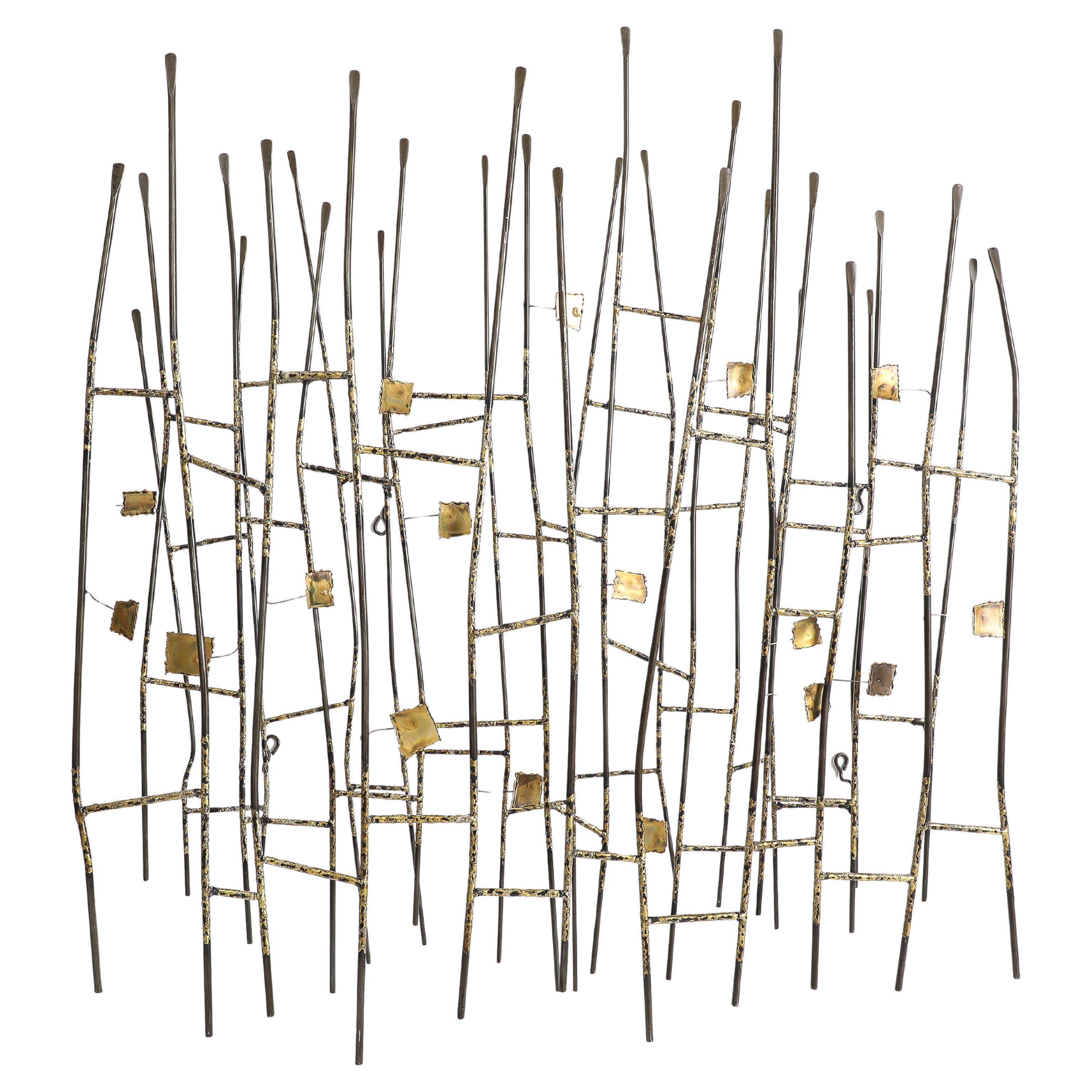 Curtis Jere Brass, Metal Reeds Wall Sculpture