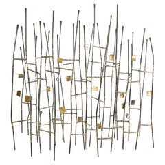 Curtis Jere Brass, Metal Reeds Wall Sculpture