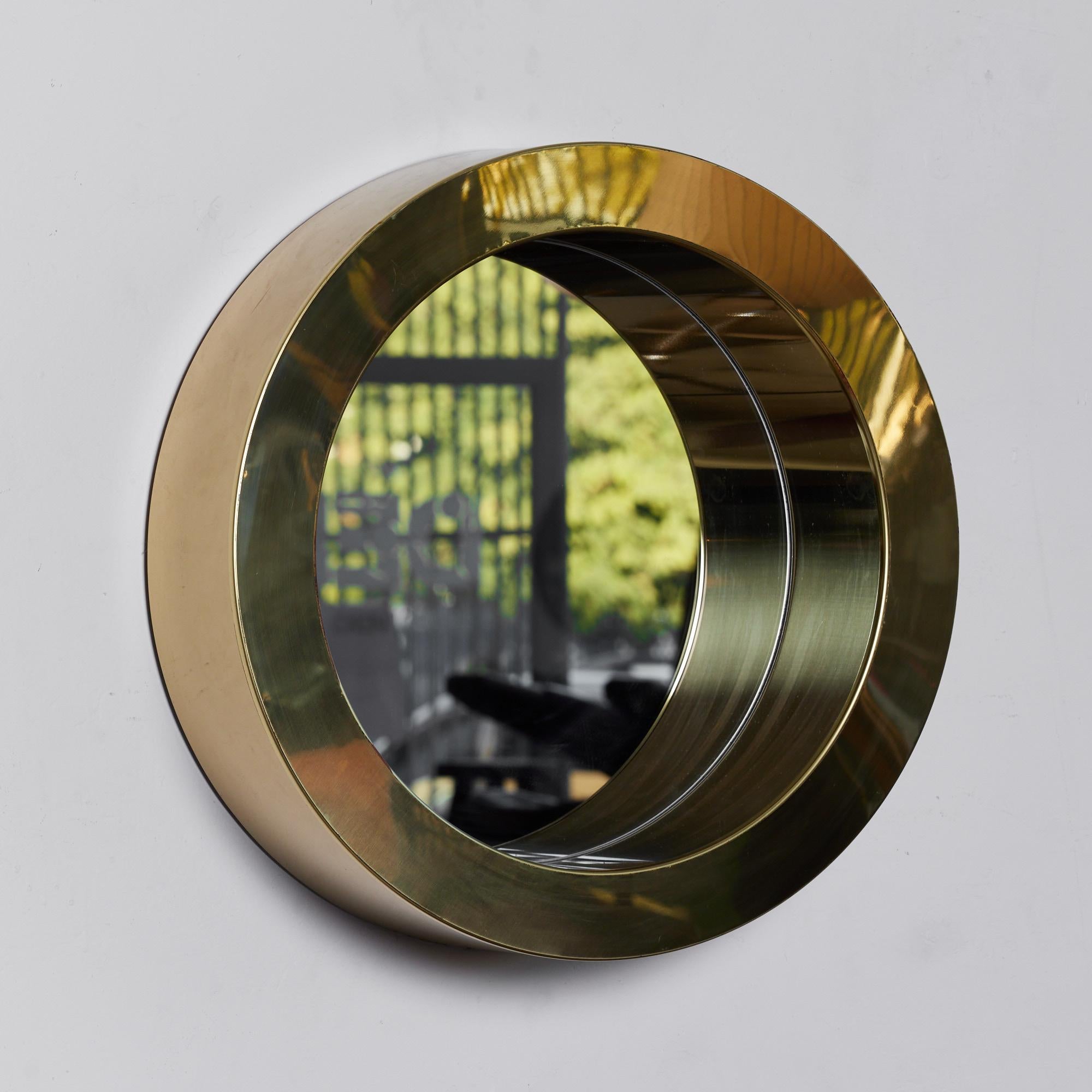 Mid-Century Modern Curtis Jeré Brass Porthole Mirror