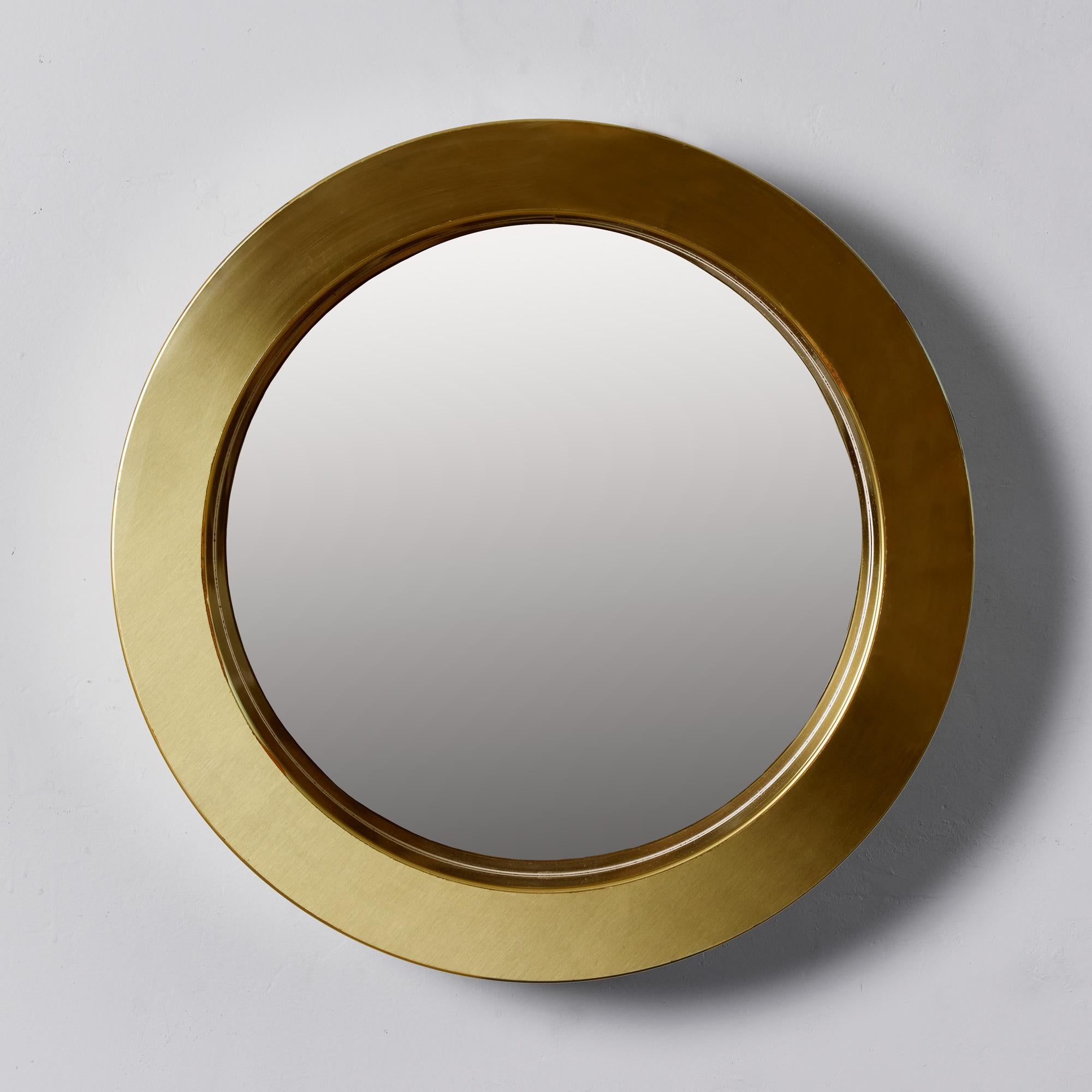 Curtis Jeré Brass Porthole Mirror In Excellent Condition In Los Angeles, CA