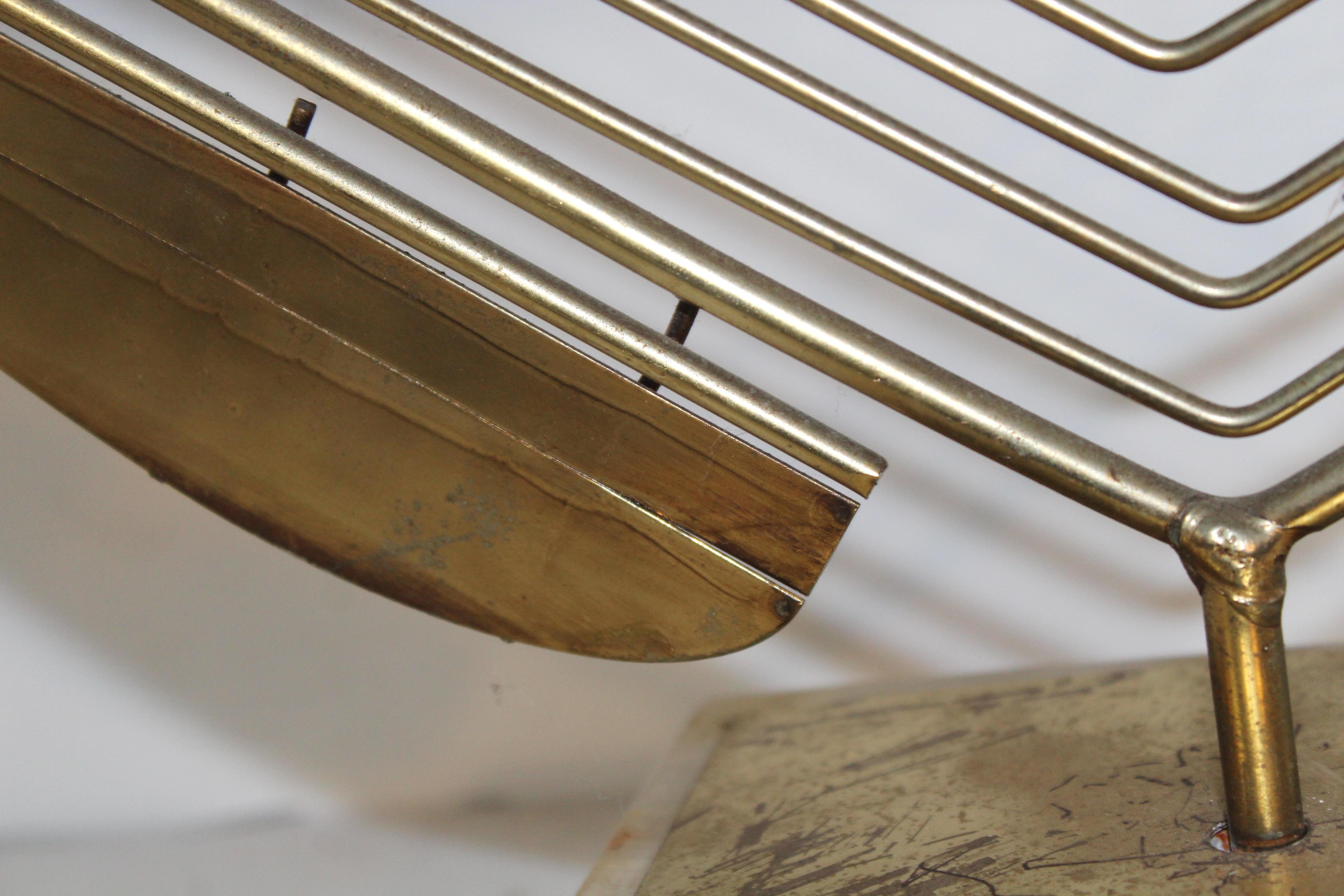 Mid-Century Modern Curtis Jere Brass Sailboat Sculpture For Sale